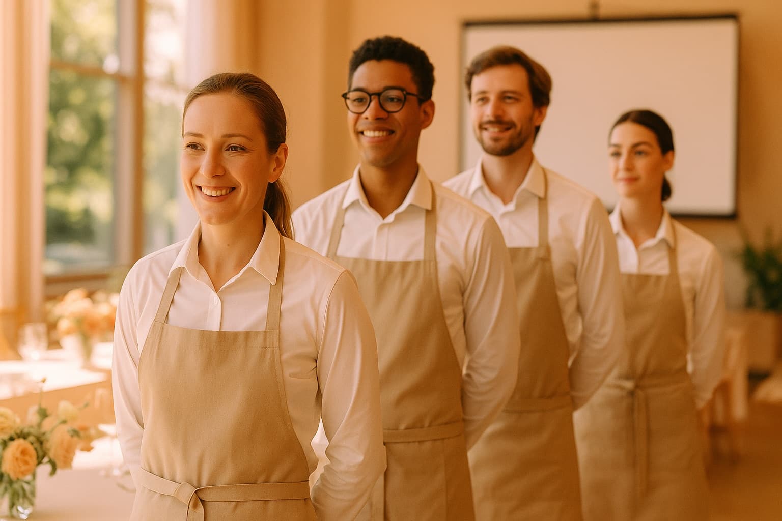 Catering team preparing an event