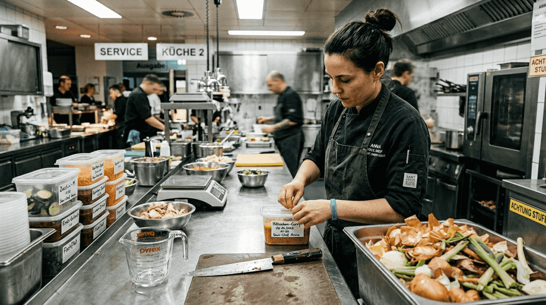Der Souschef bereitet die Zutaten für das Mise en Place sorgfältig vor.