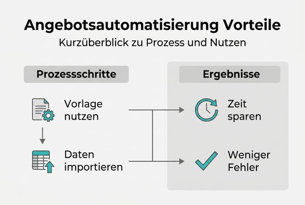 In einer Infografik werden die Vorteile der automatisierten Angebotserstellung anschaulich dargestellt.