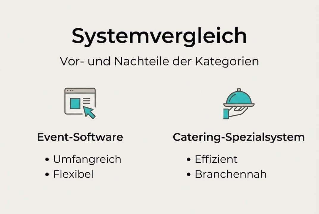 Übersichtliche Infografik: Der große Software-Vergleich für Catering-Unternehmen