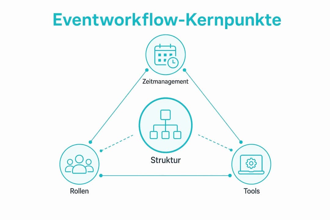 Übersichtsgrafik: Die drei wichtigsten Schritte im Eventablauf auf einen Blick