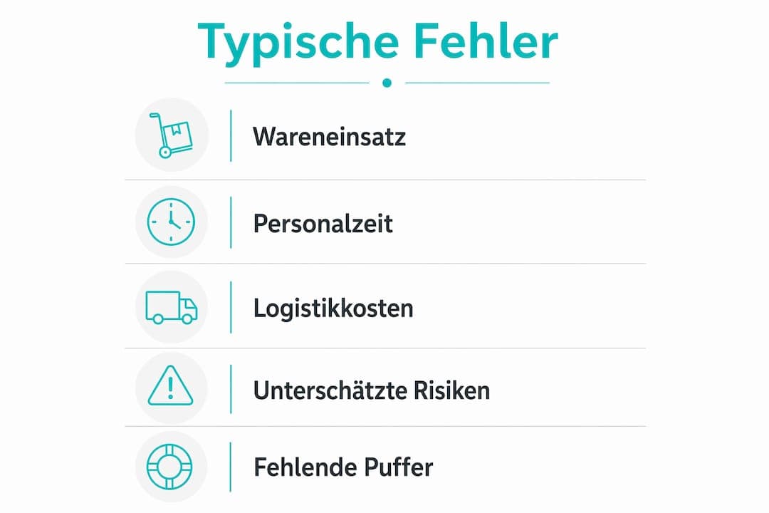 Grafik: Die häufigsten Fehler bei der Kalkulation auf einen Blick
