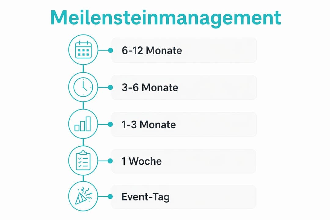 Übersicht der wichtigsten Schritte im Meilensteinmanagement – als anschauliche Infografik