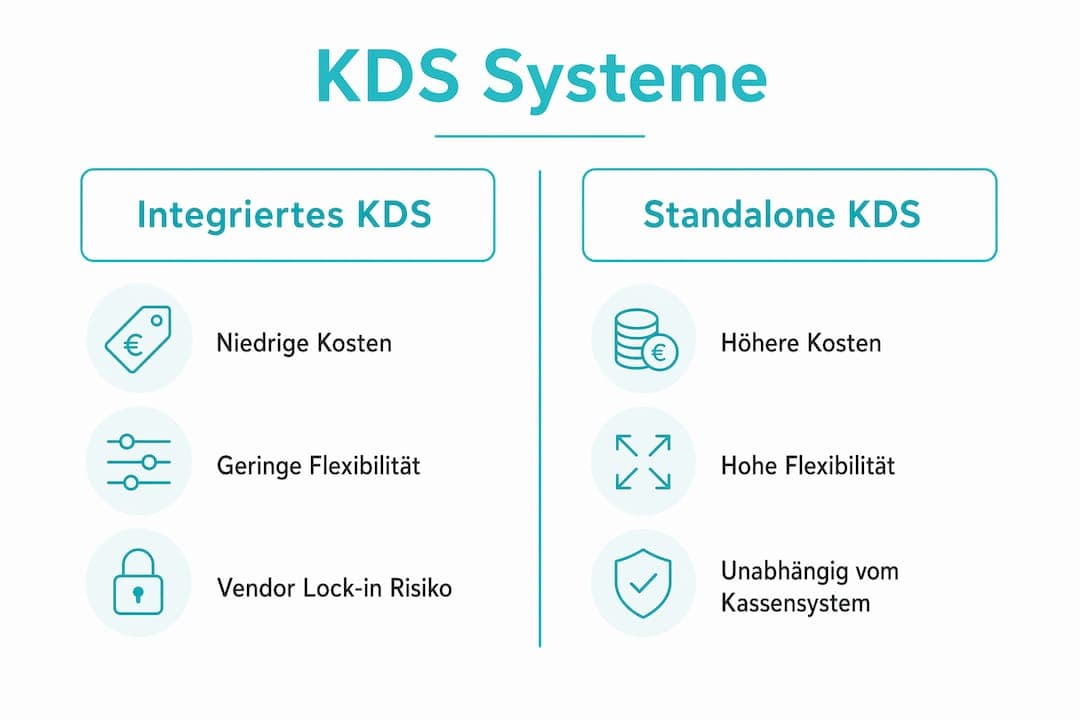 Grafische Gegenüberstellung: Integriertes KDS versus eigenständige Lösung