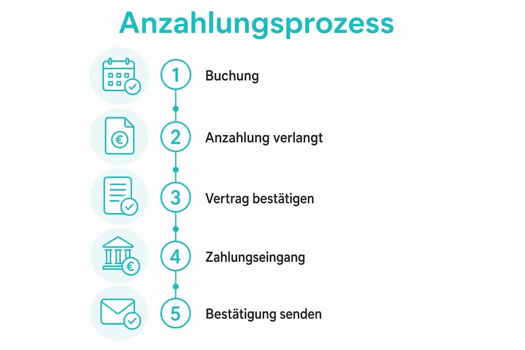 Infografik: So läuft die Anzahlung in Deutschland ab – alle wichtigen Schritte und Regelungen auf einen Blick
