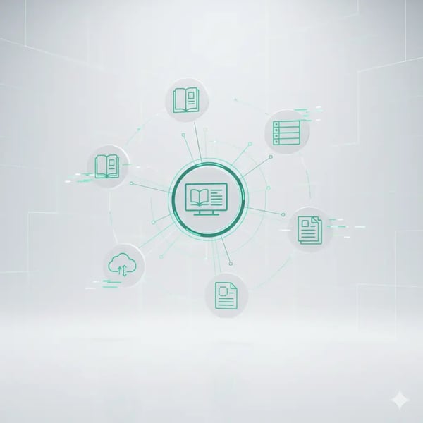 Ein zentrales, modernes Dashboard-Element dient als