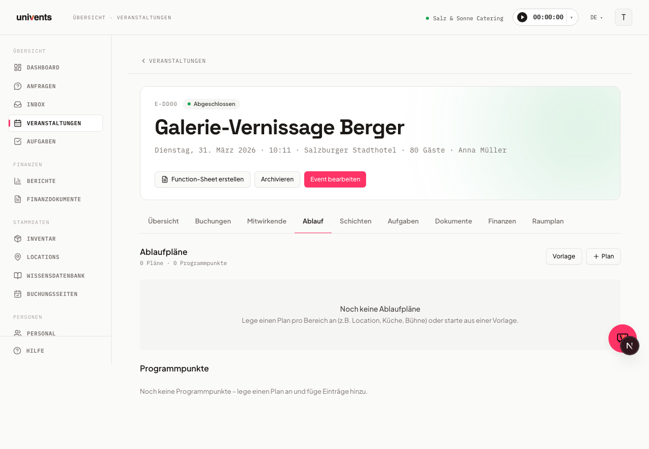 Create & Share Run-of-Show Plans