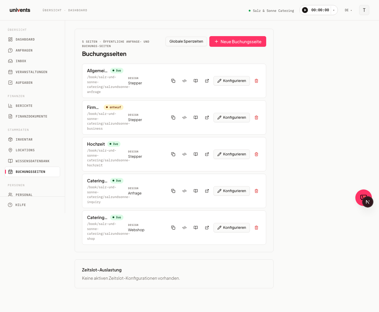 Create & configure booking pages